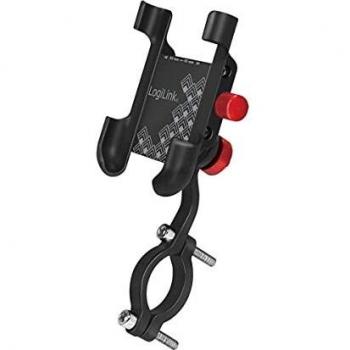 Soporte de Bicicleta para Smartphone Ajustable, Compatible con Smartphones de 3.5'' a 7'', Color Negro/Rojo