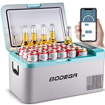 BODEGA 18L Nevera Portatil Electrica, 12V Nevera, -20℃-20℃, Para Coche, Camión o Caravana, Nevera Compresor, Control App, Control Táctil Led