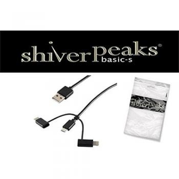 Cable de datos y carga SHIVERPEAKS BASIC-S 3 en 1, 2.0 m - Sincronización de carga USB Micro/Tipo C/Li