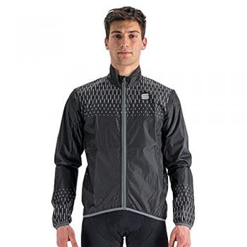 Chaqueta Sportful Reflex para hombre, color negro, talla L, fina y cortavientos