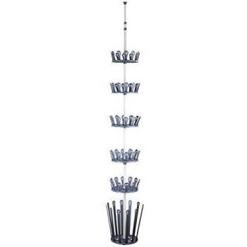 Estantería Telescópica para Zapatos y Botas Achilles - Metal Termo-Lacado - Gris - D 30 x H 100 a 300 cm, Capacidad para 30 Pares de Zapatos y 6 Pares