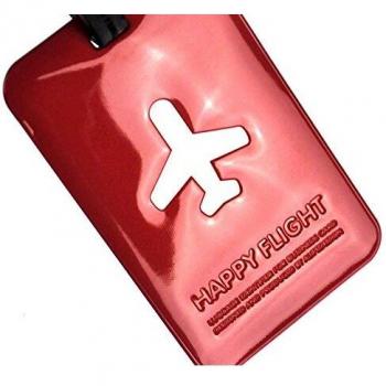 Fuchsia Square Plastic Luggage Tag