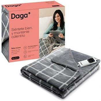 DAGA Manta de Sofá Eléctrica Relax Suave, Tecnología Intellisense, Tejido Ultrasuave de, Multi-Temporizador