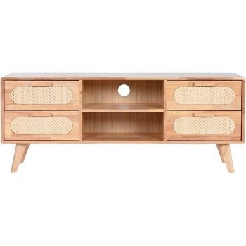 Mueble de TV RUBBERWOOD RATAN 120X30X48 NATURAL