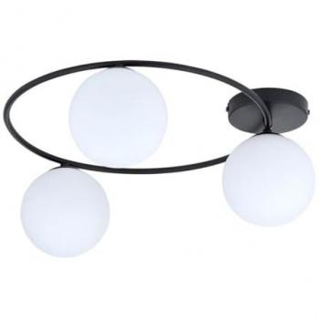 Lámpara de Techo EPIKASA Sopra, Acero Negro y Blanco con Vidrio, 47x20x47 cm