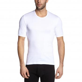 Camiseta Interior Masculina Schiesser Original Classics, Manga Corta, Cuello Redondo, Algodón Transpirable, Color Blanco, Talla L