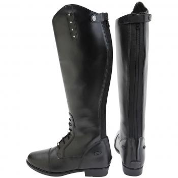 Horka Ecuestre Junior Emy parte superior de caucho Rhine piedras Back Zip – Botas de Equitación, negro
