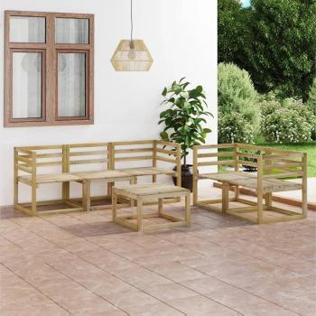 Set de muebles de jardín 6 piezas madera de pino impregnada verde Día y Noche