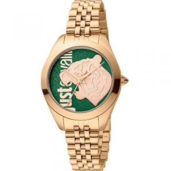Reloj de pulsera Just Cavalli Animalier Pantera - JC1L210M0165, correa color Oro rosa, Dial Verde botella, Oro rosa, Mujer