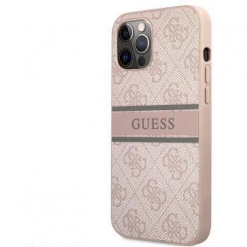 Funda Dura GUESS 4G Rayas Impresas Rosa para iPhone 12/12 Pro