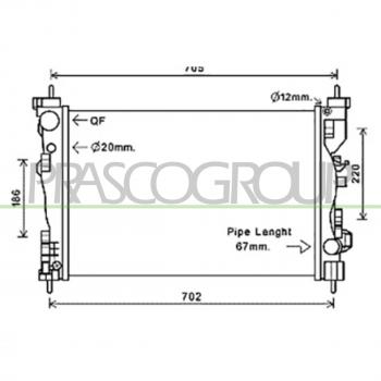Radiador de refrigeración del motor PRASCO AA344R001