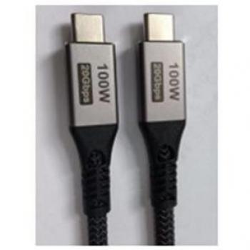 Cable de carga y datos premium USB 3.2 Gen. 2x2 Tipo-C Gembird CCBP-USB3-CMCM100-1.5M, 20 Gbps, 100 W, color negro,