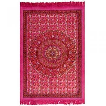 vidaXL Alfombra de Algodón Kilim 120x180cm Estampado Fucsia Decoración Hogar