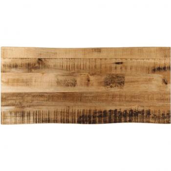 Tablero de mesa borde natural madera maciza mango 100x40x2,5 cm Marrón