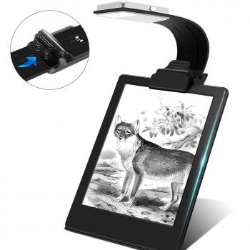 Ayotu clip-on LED Luz de Lectura lámpara de luz flexible de brazo E-Reader con 4 niveles de brillo de con USB Recargable para eBook Readers, Libros Electrónicos,Tablet, iPad, portátiles etc