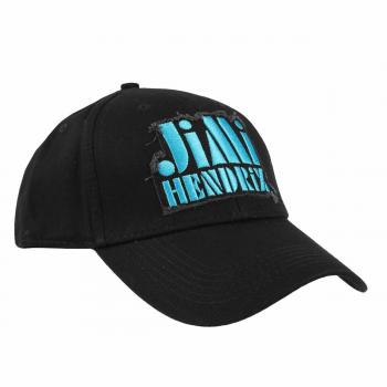 Jimi Hendrix Blue Stencil Logo Black Baseball Cap
