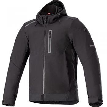 Alpinestars Chaqueta Neo Waterproof Softshell Impermeable con Protecciones Homologadas, Sudadera de Moto Neo Impermeable Negra, Chaqueta textil de motocicleta Neo - Negro (L), 4208023-1100