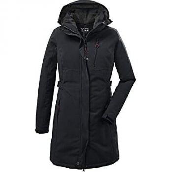 Parka impermeable y cortaviento para mujer Killtec KOW 165 con capucha desmontable, color negro, talla 40