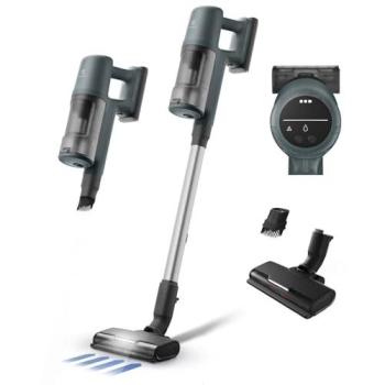 Aspiradora escoba Electrolux 600 Clean EP61CB21OG inalámbrica, autonomía de 50 minutos, carga rápida de 4.5 horas, sin bolsa, 0.6 L, 85 W, color verde ligero