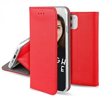 Funda Folio Roja para Apple iPhone 14 Plus con Cierre Magnético, Función Soporte y Almacenamiento de Tarjetas