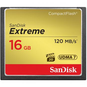 SanDisk SDCFXS-016G-X46 16 GB Extreme 120 MB/s UDMA 7 CompactFlash Memory Card