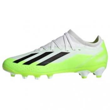 Adidas Bota de fútbol X Crazyfast.3 MG J, Talla Junior 28, Color: Blanco/Core Black/Lucid Lemon