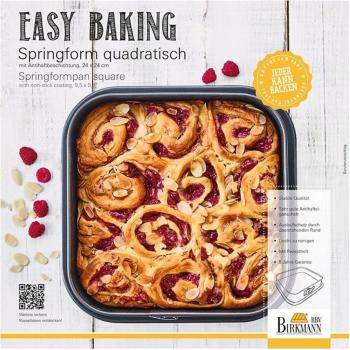 Molde Desmontable Birkmann Easy Baking 24 cm, Antiadherente de Acero al Carbono, Color Antracita