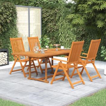 Conjunto de comedor de jardín 5 piezas de madera maciza de acacia