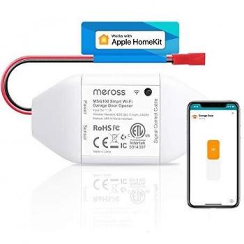 Abridor de Puertas de Garaje Inteligente Wi-Fi, Compatible con HomeKit, Google Asistente y SmartThings, MSG100HK.Color Blanco.