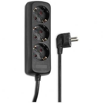Regleta Eléctrica Hama 3 Tomas con Protección Infantil, 5 Metros, Negro