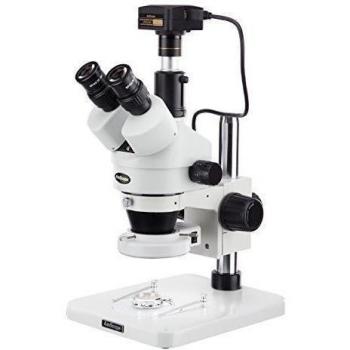 AmScope SM-1TS-144S-8M 7X-45X disecci-n Circuito 144-LED zoom microscopio est-reo, c-mara de 8MP Digital