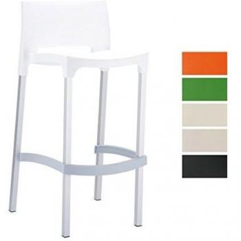 Taburete Barhocker GIO - Elegancia y funcionalidad para exteriores, color blanco