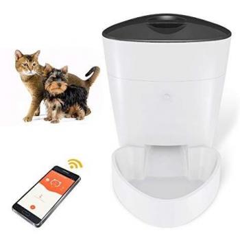 Alimentador automático para mascotas, dispensador de alimentos para perros y gatos con cuenco de comida, temporizador programable hasta 8 comidas por día--With UK Plug