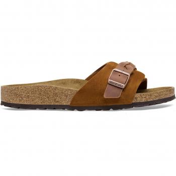 Sandalias de Mujer Birkenstock Modelo Oita Trenzadas de Cuero Suede Marrón EU 36