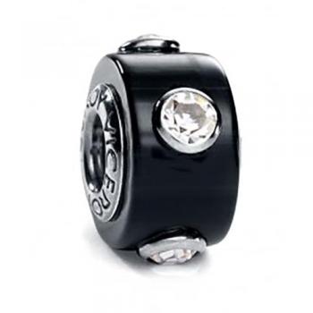 Abalorio Viceroy Mujer VMM0048-05 - Plata de Ley - Diseño Moderno - Negro - 1 cm