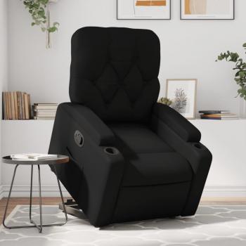 Silla de elevación reclinable de cuero artificial negro Vidaxl