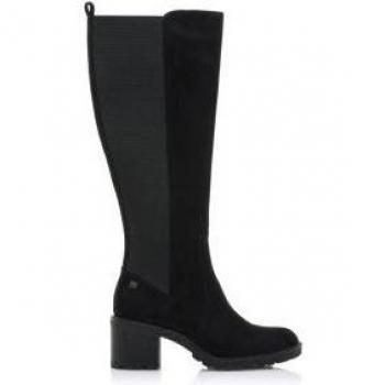 Mustang Bota Casual Mayo para Mujer en Color Negro con Detalle Elástico Lateral, Cierre de Cremallera y Tacón de 6cm, Puntera Redonda