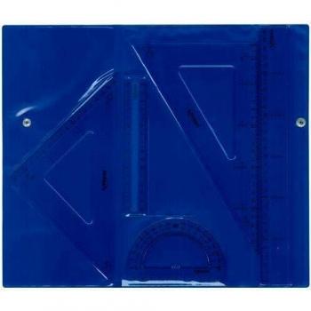Maped- Juego Broche, 4 Unidades: 2 Reglas, una escuadra y un cartabón, Color Variado