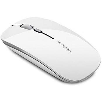 Uiosmuph Q5 Ratón Inalámbrico Recargable, Mouse Wireless 2.4G Mute de Mouse Inalambrico, Ultra Delgado,1600 dpi Ajustable para Portatil/Computadora/Windows/Linux/Vista/PC/Mac