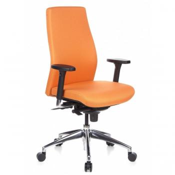 hjh OFFICE 710010 Silla de oficina SKAVE 200 tejido naranja, ergonómico, resistente, con apoyabrazos, ajuste de altura, profundidad del asiento ajustable