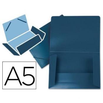 Carpeta Liderpapel con Gomas y Solapas, Referencia 34942, Material Polipropileno, Tamaño DIN A5, Color Azul Opaco