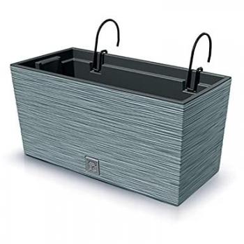 Macetero FURU de Cemento con Depósito y Ganchos Colgantes 8L - 39,5 x 18,5 x 19,5 cm