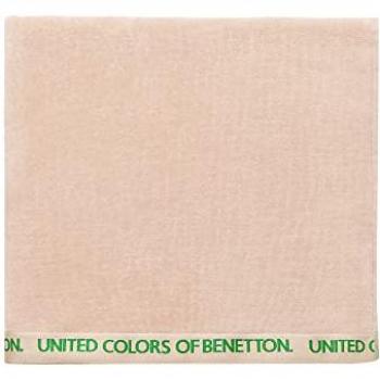 Toalla de Playa Benetton 90x160cm Beige Velour 100% Algodón Suave 380gsm con Logo Neutral