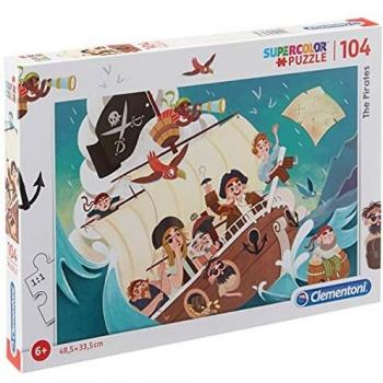 Clementoni Puzzle 104 Piezas Piratas, Multicolor