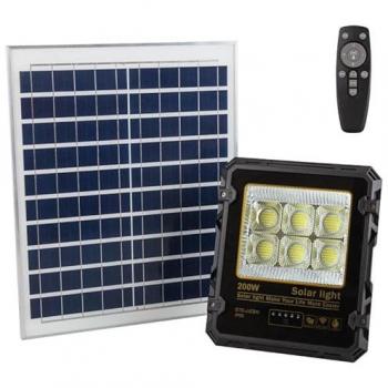 Proyector LED 200W con Panel Solar y Control Remoto IP65