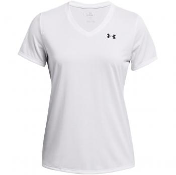 Camiseta de fitness Under Armour Tech V Solid Short Sleeve T-shirt Blanco XS Mujer