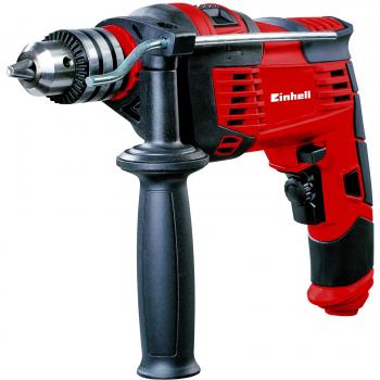 Einhell TC-ID 1000 E Impact Drill | Hammer Drill With Auxiliary Handle, Soft Grip, Speed Control | 1010W Electric Drill With Percussion Hammer Drilling Function , Red
