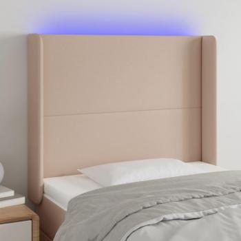 Cabecero LED Cappuccino 83x16x128 cm en Cuero sintético