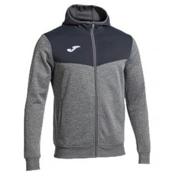 Chaqueta Joma Campus Street con capucha para hombre en gris melange, sudadera Joma 103770 280, sudadera de hombre Joma con cremallera y capucha de la línea Campus Street