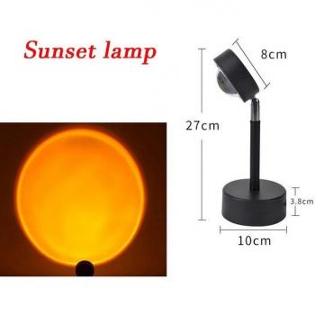 Proyector LED de Luz de Sol Arcoíris Rojo con USB para Decoración de Pared y Escritorio - Ideal para Dormitorio, Bar y Cafetería
